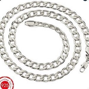 ✨ New Sterling 925 silver 22 inch sparkling 8 mm link chain ✨